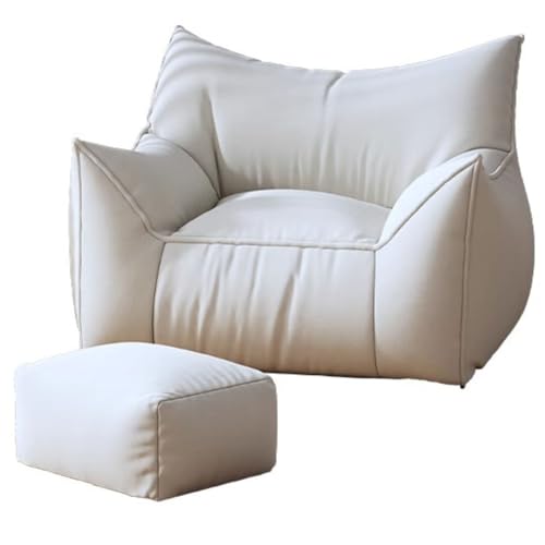GWFBLID Puf de Espuma de Alta presión para Adultos Material con Acolchado de Espuma Acolchada con reposapiés Sofa Puf Gigante Moderno con Respaldo ergonómico Puff Salón de Lino para Salón Dormitorio