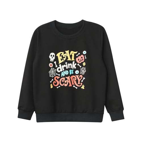 Kids Boys Girls Halloween Outfit Long Sleeve Pumpkin Print Sweatshirt Pullover Sweater Fall Clothes