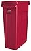 Rubbermaid Commercial Products Slim Jim Plastic Rectangular Trash/Garbage Can with Venting Channels, 23 Gallon, Red (1956189)