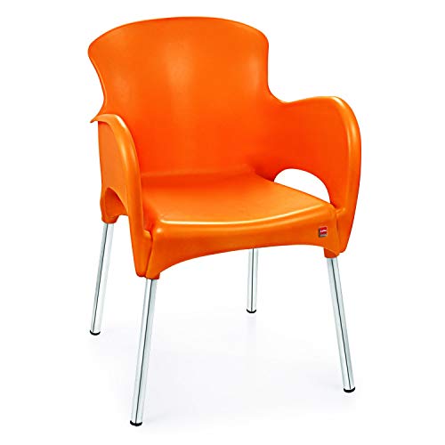 Image of Cello Xylo Chair Set Pack of 2 - Orange | Strong and Durable | Easy to Clean | Chair for Living Room, Bed Room, Kitchen, Office Room, Outdoor | 3 Years Warranty