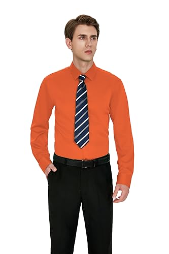 Men's Wrinkle-Free Dress Shirts Long Sleeve Button Down Shirt Regular Fit Casual Wedding Silky Sheen Looking Shirt3