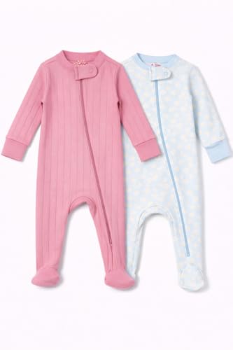 Image of TuddyBuddy Baby Girl's Cotton Printed Full Sleeves Sleepsuit /Footed Rompers for Baby Girl