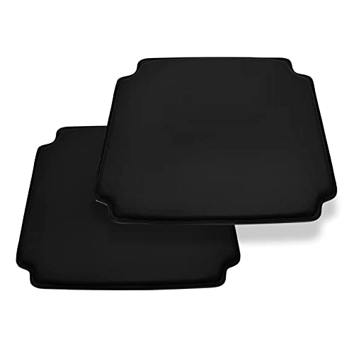 Polynices Wishbone Chair Cushion Set of 2, Chair Pads PU Leather Waterproof Anti-Slip Suitable for Y Chair and Tatami (Black)