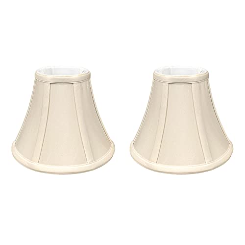 Image of Royal Designs, Inc. BSO-704UT-8BG-2 True Bell Basic Lamp Shade with UNO Fitter, 4 x 8 x 6.5, Beige, 2-Pack