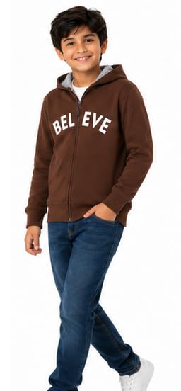 Image of T2F Boy's Cotton Regular Fit Hooded Sweatshirt
