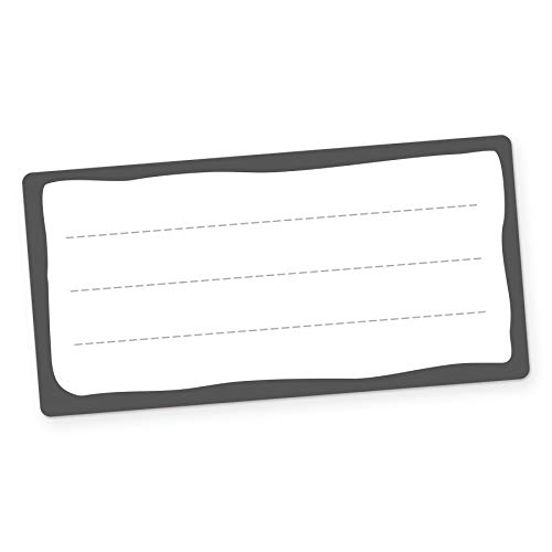 itenga 50x Buchetiketten I Schulheft Etiketten I Namensschild beschreibbar selbstklebend Aufkleber aus Haftpapier Grau Weiß 9x4,5cm