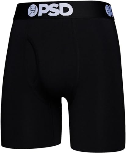 PSD Men's Boxer Briefs - Black Modal Solid 3 Pack, 7 Inch Inseam, Stretchy Moisture-Wicking Boxer Briefs for Men Pack, Medium2