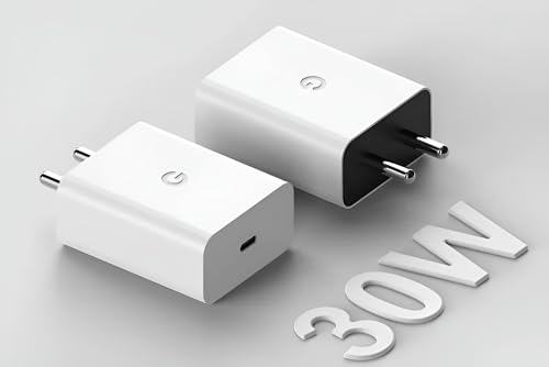 Image of Google 30W Original Type C Rapid Charging Adapter for Google 10 /10 Pro /10 Pro XL /9A / 9 Pro XL /9 Pro /8 Pro /8 /8a,7 Pro /7 /7A,Tablet /ChromeBooks & Other USB C Device Quick Charger Support - 30 watt, White