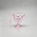 Mini glass heart pink hookah accessory, desktop decorative craft, gift set of 1 piece