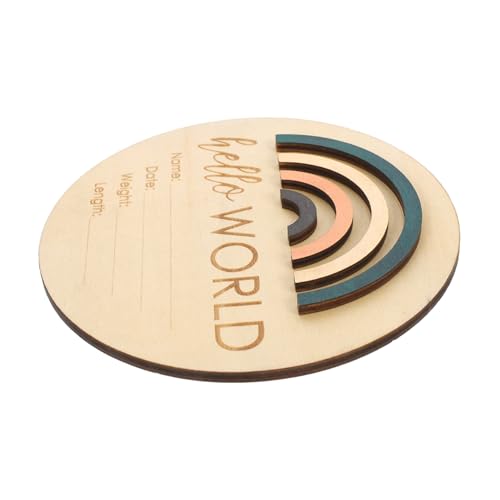 ULDIGI Mini Baby Birth Announcement Sign Newborn Wooden Name Sign for Baby Growth Record New Parents