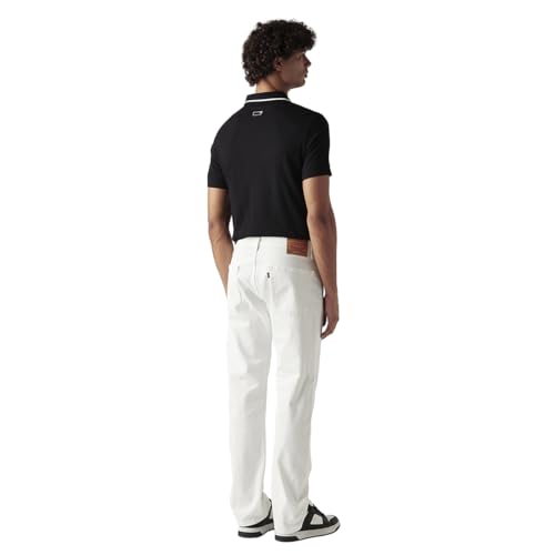 Image of Levi's Men's 505 White Straight Fit Mid Rise Jeans