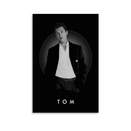 TSNKNP Actor Tom Holland Póster Blanco y Negro Pintura Decorativa Lienzo Arte de Pared Salón Póster Dormitorio Pintura, Arte de Pared Impresión de Imagen Moderna Decoración de Habitación Familiar 30 x