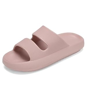 NineCiFun Unisex Pillow Slippers Cloud Slides for Women and Men Platform Slide Sandals with Arch Support