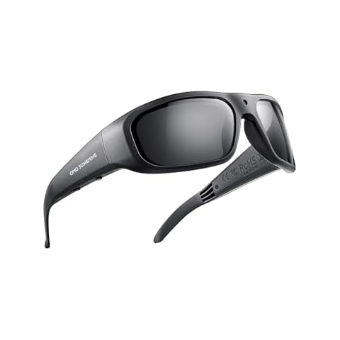 OhO 32GB Camera Glasses,24M Resolution H.265 1080P Smart Glasses with UV400 Sunglasses Lens for Outdoor Sport,Unisex(Black frame with black lens) Cover