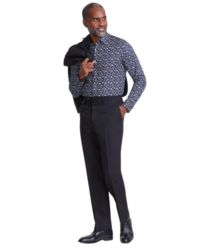 Mens Classic fit Dress Pants 42/30 Black Solid