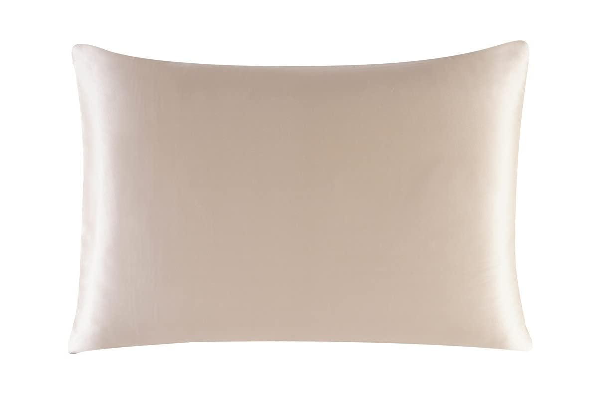 townssilk Federa di seta,100% naturale seta di gelso 19momme,doppia faccia,benefica per capelli e pelle,federa seta cuscino,ipoallergenica,cerniera nascosta,600 fili,1 pz,40x60cm,Tortora