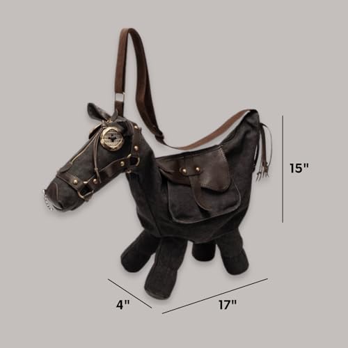 Novelty Horse-Shaped Crossbody Bag – Western Cowboy Shoulder Purse with Adjustable Strap, Retro Ranch Bag4