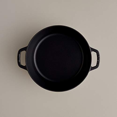 Milo Cast Iron Covered Dutch Oven, Enameled In Black, 5.5-Quart With Lid, By Kana #TOP2