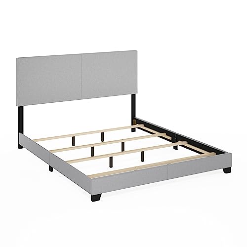 Furinno PESSAC Fabric Upholstered Bed Frame, California King Size, Glacier - image 3