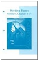 Working Papers for Intermediate Accounting, Volume I, Chapters 1-14 0072422459 Book Cover