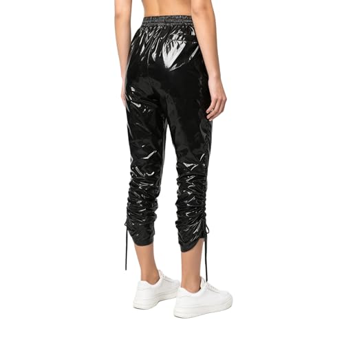 Pantalón aspecto cuero mujer Aislor con ajuste holgado estilo jogging 4