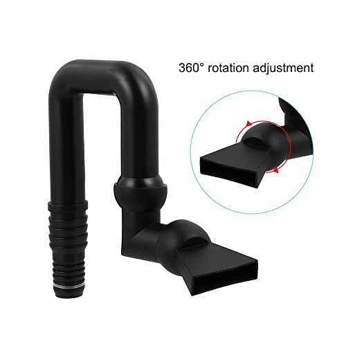 MiOYOOW U Return Pipe, 360° Rotation Aquarium U Return Pipe Fish Tank Pump Nozzle for Aquarium Water Pump - Image 4