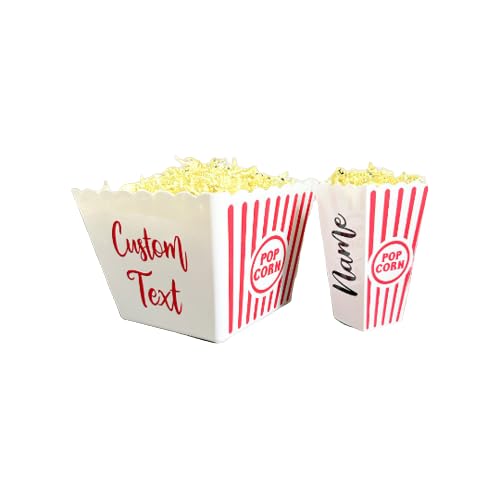 Personalized Custom Text Name Popcorn Bucket - Family Movie Night - Gifts for Kids - Reusable Popcorn - Tub - Party Favors - Snack Container