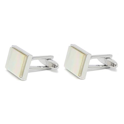 Mother Of Pearl Cufflinks With Box Men Classic White Stone Cuff Links Wedding Groom Gift4