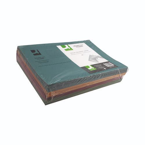 Q-Connect Square Cut Folder Mediumweight 250gsm Foolscap Assorted (Pack of 100) KF01492 + Free finchley Refill Pen (5)