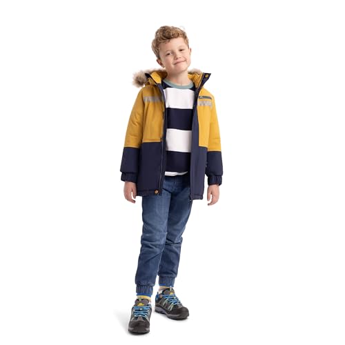 Trespass Kids Waterproof Jacket Laytone - Padded Waterproof Raincoat for Kids with Detachable Hood & Removable Fur Trim, Taped Seams, 2 Zipped Pockets - Image 2