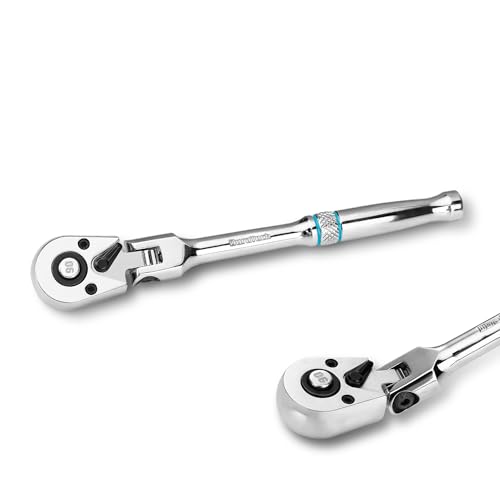 DURATECH 1/4-Inch Flex-Head Ratchet 90-Tooth Quick-Release Ratchet Wrench
