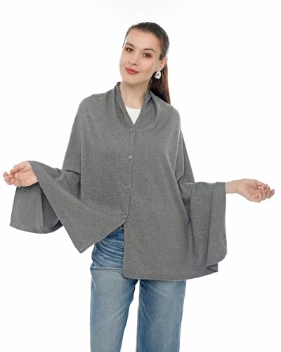 Cashmere Like Acrylic Knitted Dress Topper, Poncho Sweater,Shawl Wraps for Women Ultra Soft. Versatile Cape, Scarf