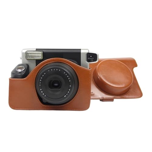 Appareil photo Fuji Wide W300 étui marron, sac de transport avec bandoulière réglable en cuir