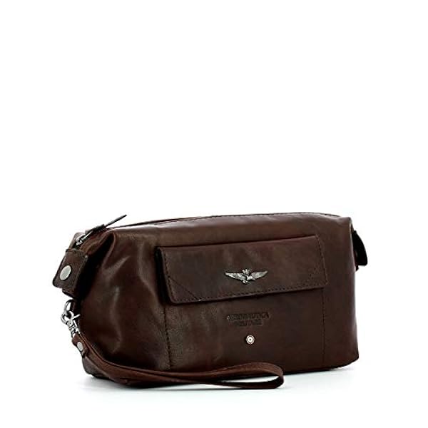 Beauty Case in pelle Aereonautica Militare MORO