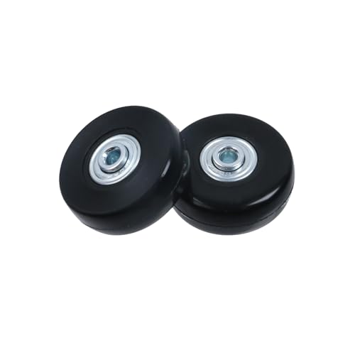 2 Pcs Black 50mm x 17mm Luggage Suitcase Replacement Wheels, Rubber Directional Casters, Rubber Swivel Caster Wheels Bearings Repair Kits, A Set of 24