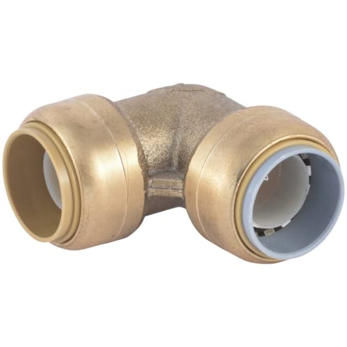 SharkBite 3/4 Inch x 3/4 Inch Polybutylene Transition 90 Degree Elbow, Push to Connect Brass Plumbing Fitting, PEX Pipe, Copper, CPVC, PE-RT, HDPE, U4256LFA