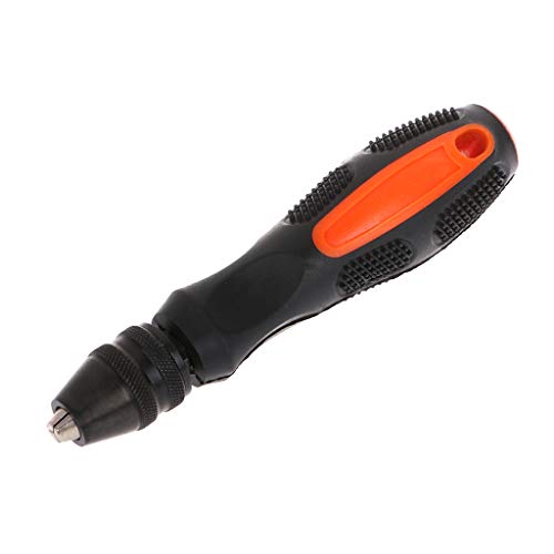 SZYDD Frett Adjustable Pin Vise Model Hand Drill Tool with Keyless Chuck 0.5-8mm Fit Drill, app.15.5cm/6.10in, Black + Orange