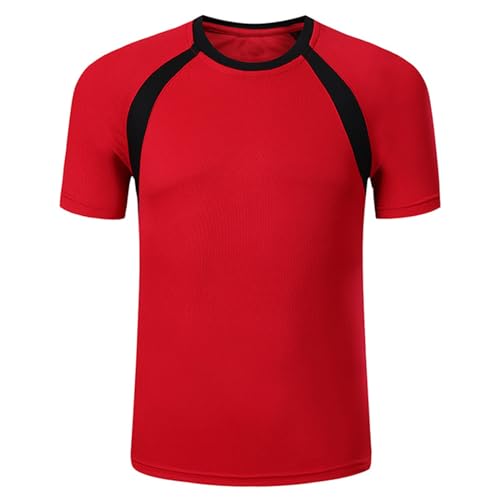 YiZYiF Kids Boys Rash Guard Quick Dry Gym Workout Athletic Shirt Sports Performance Tee Activewear Red 7-8