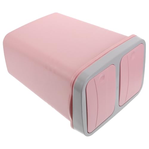 Caneca de basura para cocina con tapa, plástico, rosa