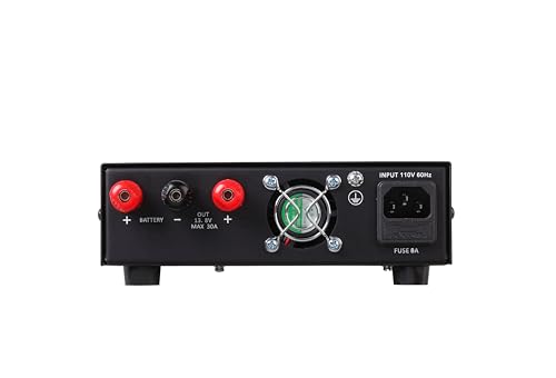 Image of HESENATE Compact Bench Ham Radio Power Supply 30Amp AC-to-DC 13.8 Volts Fixed Output SPS-1335 Charging The Battery of Connected Device