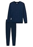 Uncover by Schiesser Langer Herren Pyjama (DE/NL/SE/PL, Numerisch, 50, Regular, Regular, Nachtblau)