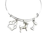 Chihuahua Jewelry for Women, Dog Mom gifts Bracelet paw print bone