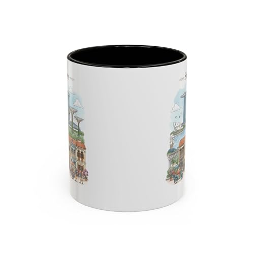 Mug colorido paisaje de Singapur para amantes del café y el té miniatura 2