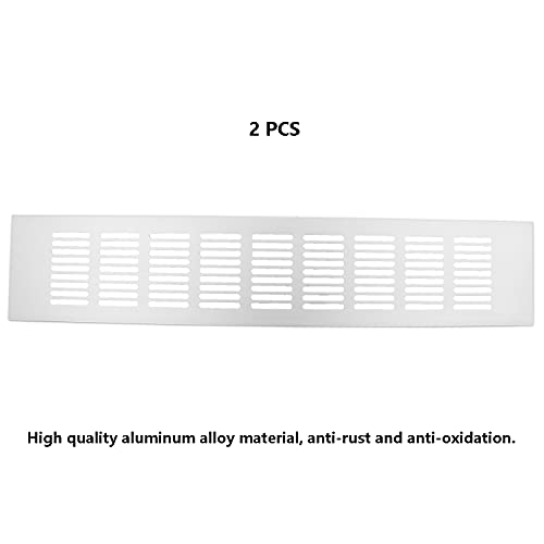 2PCS Air Vent,TTZEZE Heavy Duty Aluminium Alloy Ventilation Grille Rectangle Metal Louvered Grill Cover for Wardrobe Stove Shoes Cabinet Sink Kitchen Bathroom Side Wall Ceiling and Floor Exhaust Vent