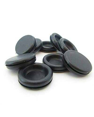 Magic Hub 13mm Rubber Grommet Without Hole - Black, Fits 1.6-2.3mm Thick Panel, Flush Plug (5 Pack)
