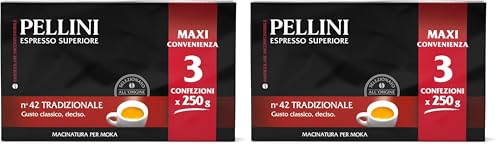 Pellini Caffè Espresso per Moka N. 42 Tradizionale, 3 x 250 g (Confezione da 2)