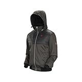 Pioneer Men's Heated Fleece Hooded Jacket with Detachable Hood - Winter Jacket For Construction, Warehouse Workers – Zip Up Design with Pockets - Charcoal - 4X-Large