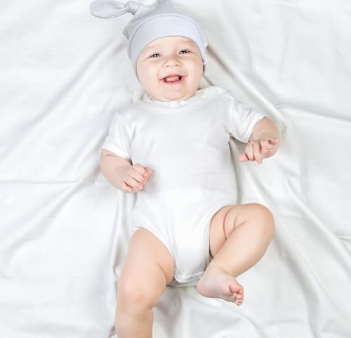 Jastore 8 PCS Baby Newborn Hats Set Knot Beanie Hats Soft for Infant Baby Girls Boys Caps 0-6 Months3