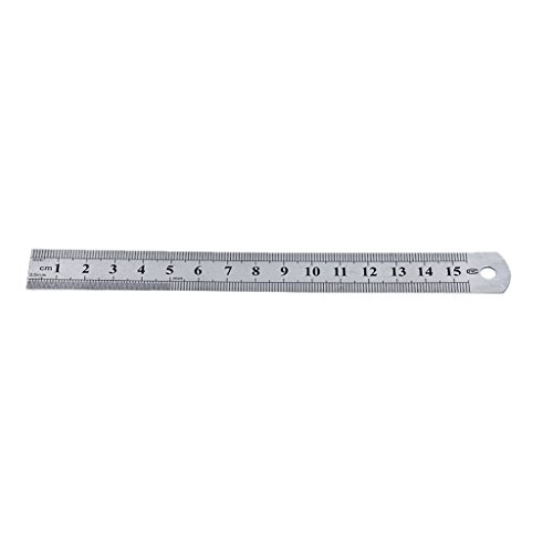 Vektenxi Règle droite en acier inoxydable Règle en acier épaissi Accueil Outil de mesure Papeterie de bureau 15 cm Argent 1 pièce Rentable et durable Cover