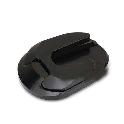 ヤマハNVX/NMAX/エアロックス 155用オートバイCNCキックスタンドフットサイドスタンド延長パッドプレートブラケット(Black)